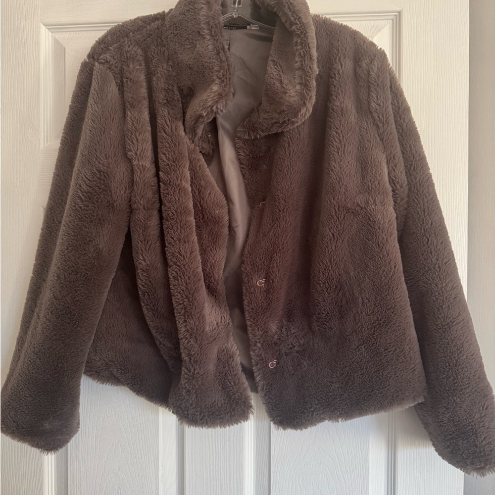 Cotton Emporium Grey Teddy Jacket